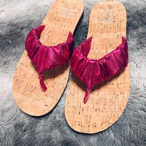 Corkys Fuchsia Sandals with Cork Sole